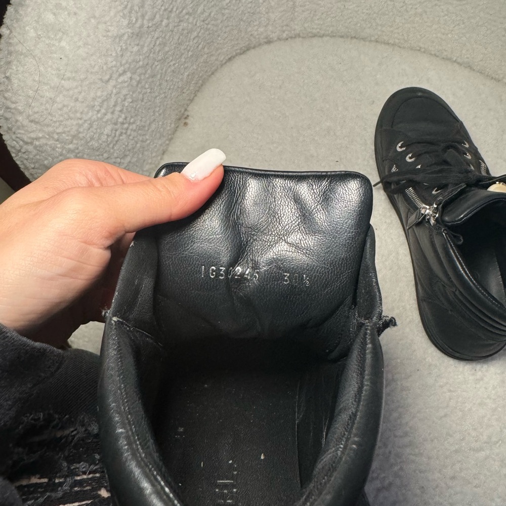 Chanel Black High-Top Sneakers with Zipper Detail 38.5 - Picture 7 of 8